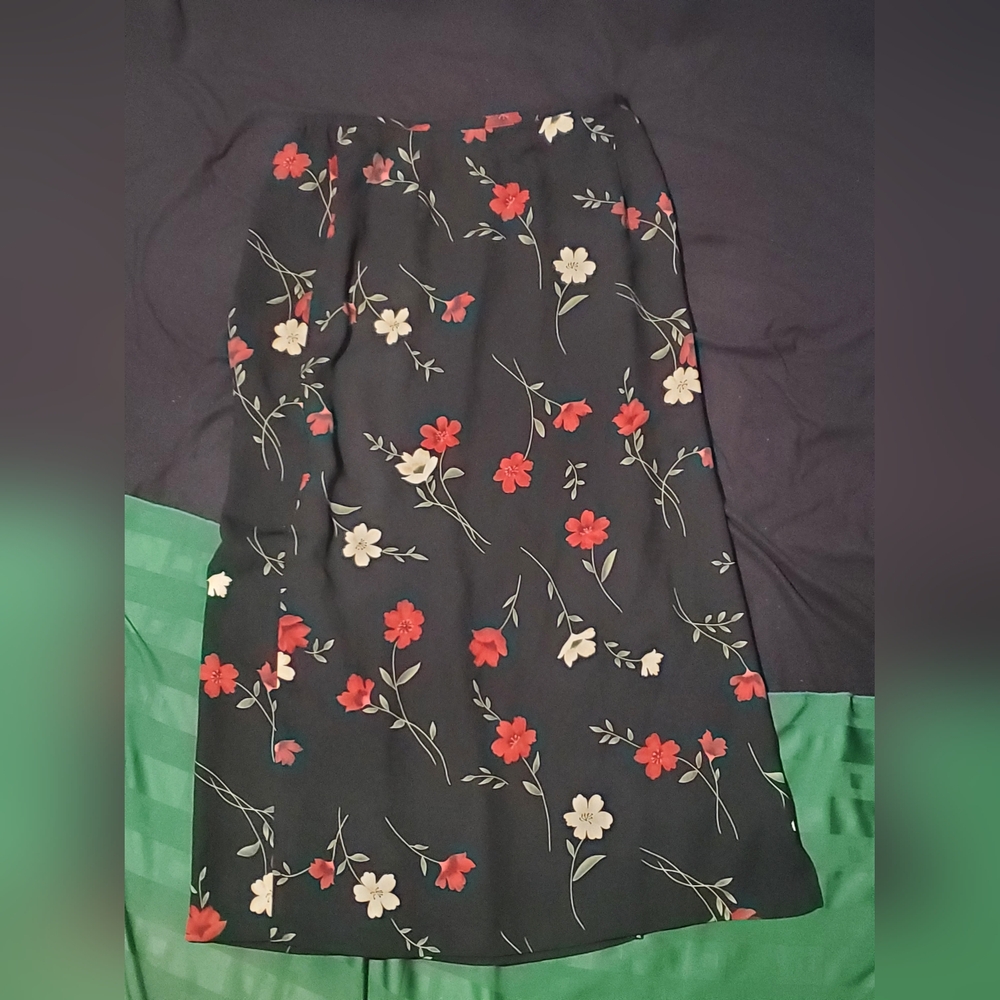 Large Black Flower Print Dress